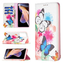 For Xiaomi Redmi Note 11 Pro 5G / 11 Pro+ 5G Colored Drawing Pattern Invisible Magnetic Leather Case(Two Butterflies)