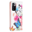 For Xiaomi Redmi Note 11 Pro 5G / 11 Pro+ 5G Colored Drawing Pattern Invisible Magnetic Leather Case(Two Butterflies)