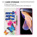 For Xiaomi Redmi Note 11 Pro 5G / 11 Pro+ 5G Colored Drawing Pattern Invisible Magnetic Leather Case(Two Butterflies)