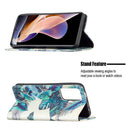 For Xiaomi Redmi Note 11 Pro 5G / 11 Pro+ 5G Colored Drawing Pattern Invisible Magnetic Leather Phone Case(Blue Leaf)