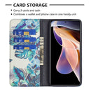 For Xiaomi Redmi Note 11 Pro 5G / 11 Pro+ 5G Colored Drawing Pattern Invisible Magnetic Leather Phone Case(Blue Leaf)