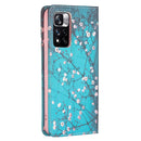 For Xiaomi Redmi Note 11 Pro 5G / 11 Pro+ 5G Colored Drawing Pattern Invisible Magnetic Leather Phone Case(Plum Blossom)