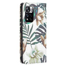 For Xiaomi Redmi Note 11 Pro 5G / 11 Pro+ 5G Colored Drawing Pattern Invisible Magnetic Leather Phone Case(Red Leaves)