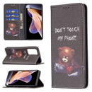 For Xiaomi Redmi Note 11 Pro 5G / 11 Pro+ 5G Colored Drawing Pattern Invisible Magnetic Leather Phone Case(Bear)
