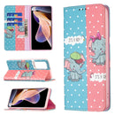 For Xiaomi Redmi Note 11 Pro 5G / 11 Pro+ 5G Colored Drawing Pattern Invisible Magnetic Leather Phone Case(Elephant)
