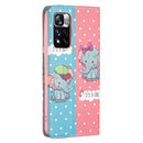 For Xiaomi Redmi Note 11 Pro 5G / 11 Pro+ 5G Colored Drawing Pattern Invisible Magnetic Leather Phone Case(Elephant)