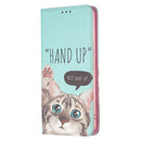 For Samsung Galaxy A53 5G Colored Drawing Pattern Invisible Magnetic PU Leather Phone Case(Cat)