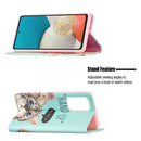 For Samsung Galaxy A53 5G Colored Drawing Pattern Invisible Magnetic PU Leather Phone Case(Cat)