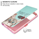 For Samsung Galaxy A53 5G Colored Drawing Pattern Invisible Magnetic PU Leather Phone Case(Cat)
