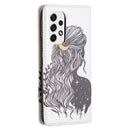 For Samsung Galaxy A53 5G Colored Drawing Pattern Invisible Magnetic PU Leather Phone Case(Girl)