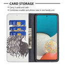 For Samsung Galaxy A53 5G Colored Drawing Pattern Invisible Magnetic PU Leather Phone Case(Girl)