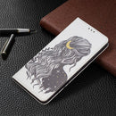 For Samsung Galaxy A53 5G Colored Drawing Pattern Invisible Magnetic PU Leather Phone Case(Girl)
