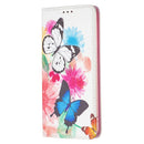For Samsung Galaxy A53 5G Colored Drawing Pattern Invisible Magnetic PU Leather Phone Case(Two Butterflies)