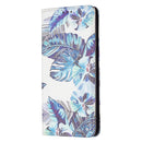 For Samsung Galaxy A53 5G Colored Drawing Pattern Invisible Magnetic PU Leather Phone Case(Blue Leaf)
