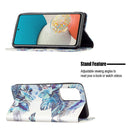 For Samsung Galaxy A53 5G Colored Drawing Pattern Invisible Magnetic PU Leather Phone Case(Blue Leaf)