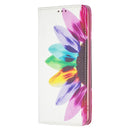 For Samsung Galaxy A53 5G Colored Drawing Pattern Invisible Magnetic PU Leather Phone Case(Sun Flower)