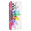 For Samsung Galaxy A53 5G Colored Drawing Pattern Invisible Magnetic PU Leather Phone Case(Sun Flower)