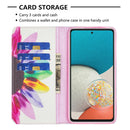 For Samsung Galaxy A53 5G Colored Drawing Pattern Invisible Magnetic PU Leather Phone Case(Sun Flower)