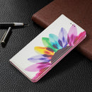 For Samsung Galaxy A53 5G Colored Drawing Pattern Invisible Magnetic PU Leather Phone Case(Sun Flower)