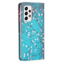 For Samsung Galaxy A53 5G Colored Drawing Pattern Invisible Magnetic PU Leather Phone Case(Plum Blossom)