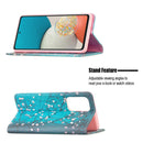 For Samsung Galaxy A53 5G Colored Drawing Pattern Invisible Magnetic PU Leather Phone Case(Plum Blossom)