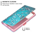 For Samsung Galaxy A53 5G Colored Drawing Pattern Invisible Magnetic PU Leather Phone Case(Plum Blossom)
