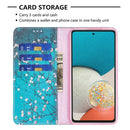For Samsung Galaxy A53 5G Colored Drawing Pattern Invisible Magnetic PU Leather Phone Case(Plum Blossom)