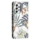 For Samsung Galaxy A53 5G Colored Drawing Pattern Invisible Magnetic PU Leather Phone Case(Red Leaves)
