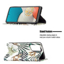 For Samsung Galaxy A53 5G Colored Drawing Pattern Invisible Magnetic PU Leather Phone Case(Red Leaves)