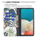For Samsung Galaxy A53 5G Colored Drawing Pattern Invisible Magnetic PU Leather Phone Case(Red Leaves)