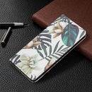 For Samsung Galaxy A53 5G Colored Drawing Pattern Invisible Magnetic PU Leather Phone Case(Red Leaves)