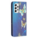 For Samsung Galaxy A53 5G Colored Drawing Pattern Invisible Magnetic PU Leather Phone Case(Kingdee)