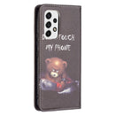 For Samsung Galaxy A53 5G Colored Drawing Pattern Invisible Magnetic PU Leather Phone Case(Bear)