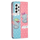 For Samsung Galaxy A53 5G Colored Drawing Pattern Invisible Magnetic PU Leather Phone Case(Elephant)