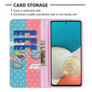 For Samsung Galaxy A53 5G Colored Drawing Pattern Invisible Magnetic PU Leather Phone Case(Elephant)