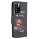 For Xiaomi Redmi Note 11 Pro / 11 Pro+ Colored Drawing Pattern Leather Phone Case(Bear)
