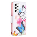 For Samsung Galaxy A53 5G Colored Drawing Pattern Leather Phone Case(Butterflies)