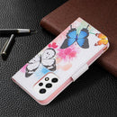 For Samsung Galaxy A53 5G Colored Drawing Pattern Leather Phone Case(Butterflies)