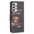 For Samsung Galaxy A53 5G Colored Drawing Pattern Leather Phone Case(Bear)