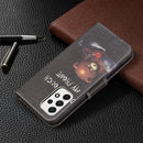 For Samsung Galaxy A53 5G Colored Drawing Pattern Leather Phone Case(Bear)
