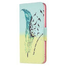 For Samsung Galaxy A53 5G Colored Drawing Pattern Leather Phone Case(Feather)