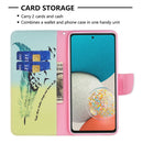For Samsung Galaxy A53 5G Colored Drawing Pattern Leather Phone Case(Feather)