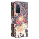 For Xiaomi Redmi Note 11 5G Colored Drawing Pattern Zipper Leather Phone Case(Flower Elephants)