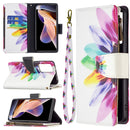 For Xiaomi Redmi Note 11 Pro / 11 Pro+ Colored Drawing Pattern Zipper Leather Phone Case(Sun Flower)
