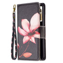 For Xiaomi Redmi Note 11 Pro / 11 Pro+ Colored Drawing Pattern Zipper Leather Phone Case(Lotus)