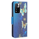 For Xiaomi Redmi Note 11 Pro / 11 Pro+ Colored Drawing Leather Phone Case(Gold Butterfly)