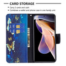 For Xiaomi Redmi Note 11 Pro / 11 Pro+ Colored Drawing Leather Phone Case(Gold Butterfly)