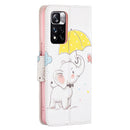 For Xiaomi Redmi Note 11 Pro / 11 Pro+ Colored Drawing Leather Phone Case(Umbrella Elephant)