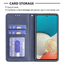 For Samsung Galaxy A53 5G Prismatic Invisible Magnetic Leather Phone Case(Blue)