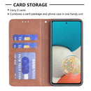 For Samsung Galaxy A53 5G Prismatic Invisible Magnetic Leather Phone Case(Brown)